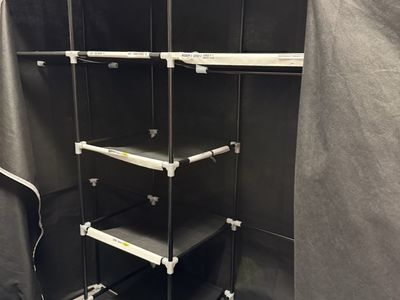 Portable Wardrobe Storage Closet Organizer with Shelves - Black, 5'8" Tall