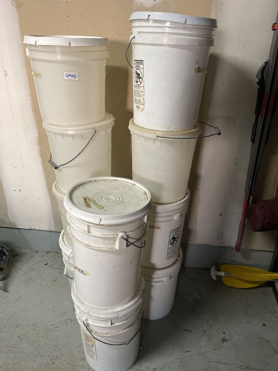 10 5-Gallon Food Grade Storage Pails buckets