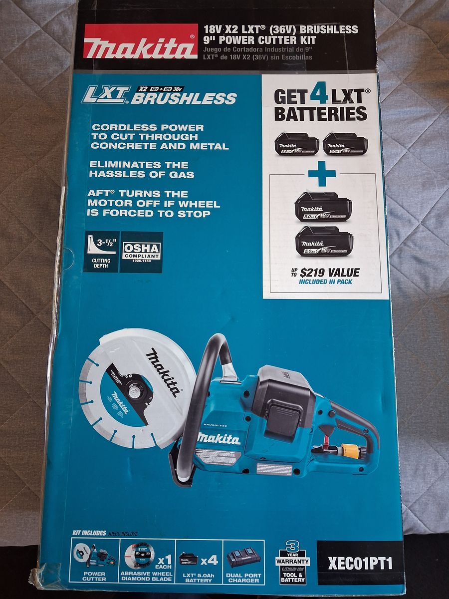 Makita 36v 9" blade brushless power cutter +kit