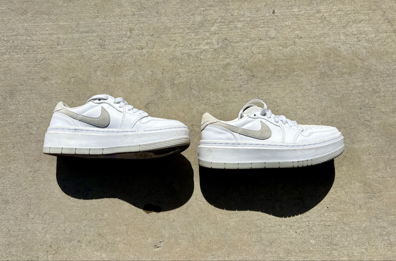 Nike Air Jordan 1 Low Platform White/Grey Sneakers - Women's Size 6.5