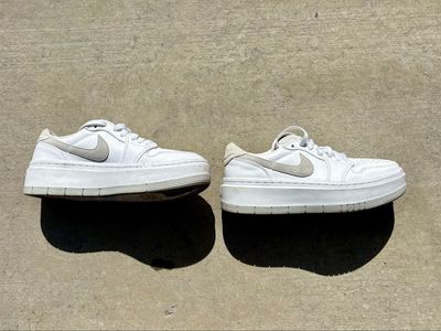 Nike Air Jordan 1 Low Platform White/Grey Sneakers - Women's Size 6.5