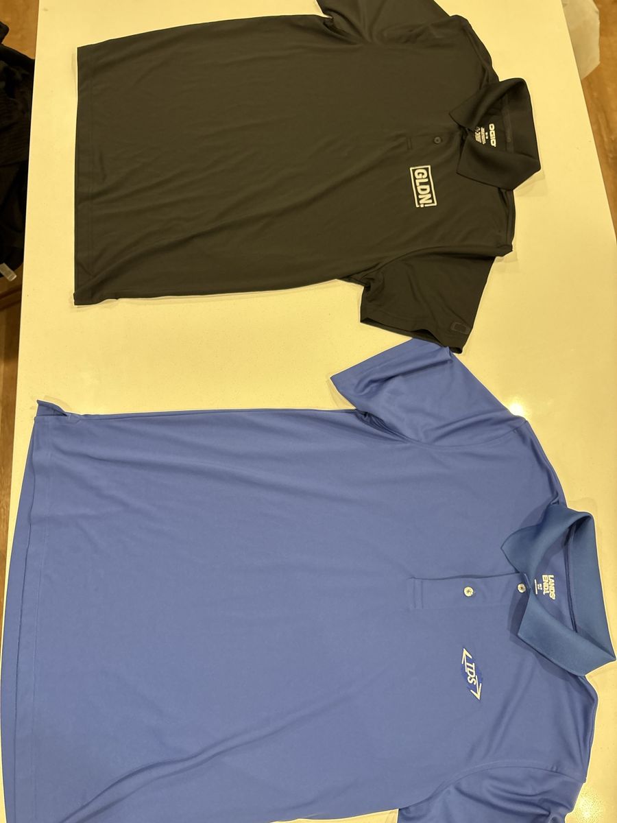 Men's Polo Shirts Bundle - Lands' End Blue (Medium Tall) & OGIO Black (Medium)