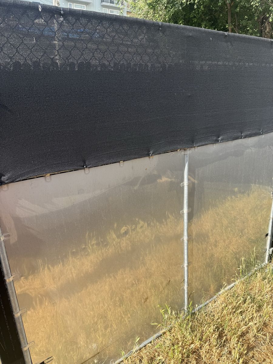 Large Metal & Chain Link Swinging Fence Gates - 84" L x 75" H - Set of 2