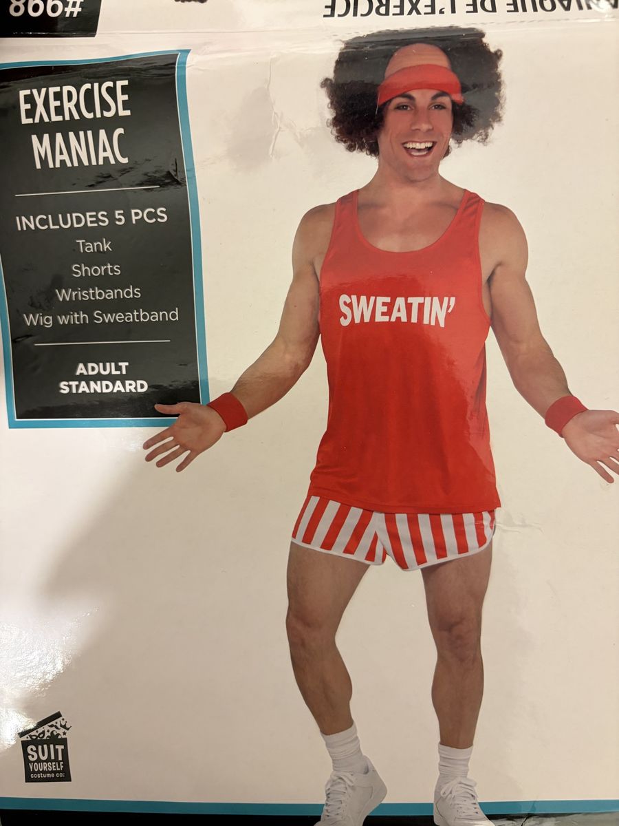 Suit Yourself Exercise Maniac 80s Workout Costume Adult Standard 5PC