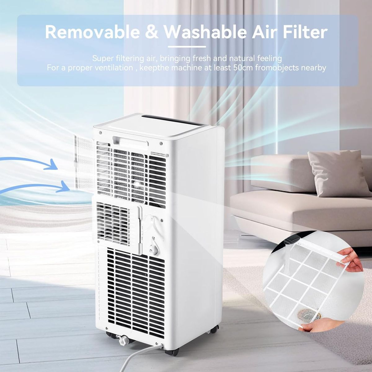 Aoxun 10,000 BTU Portable Air Conditioner and Heater, 4-IN-1 Dehumidifier, Fan W/Remote Control