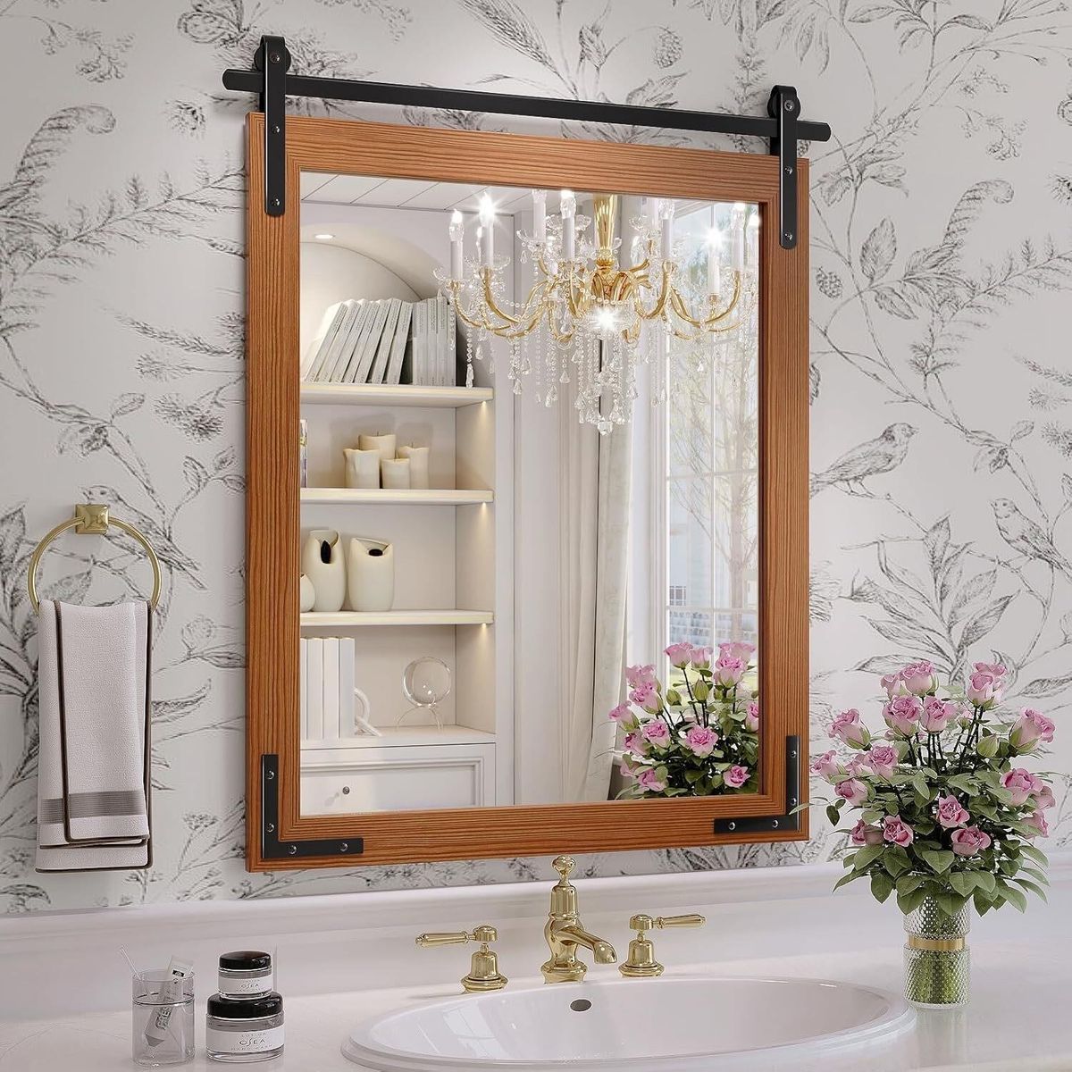 Farmhouse Wood Framed Mirror - 24x32in