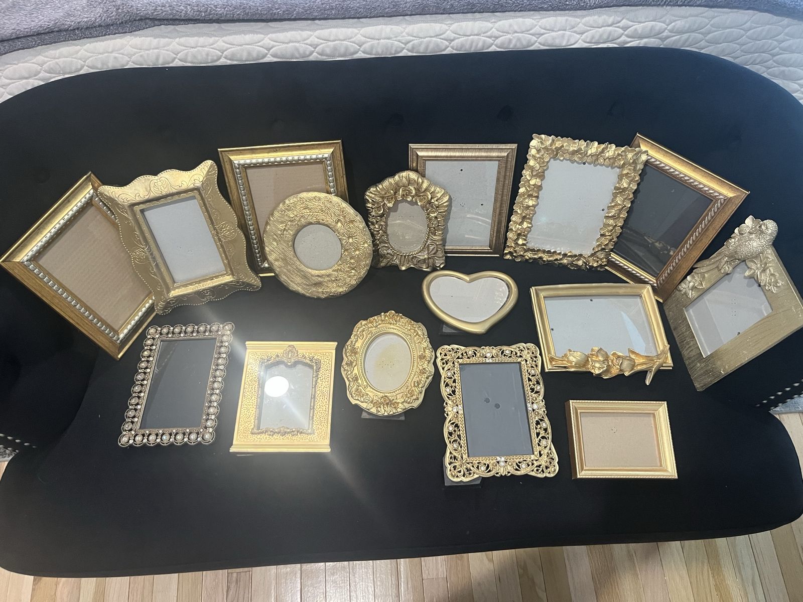 Collection of gold picture frames
