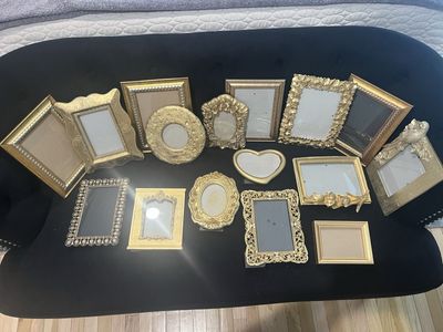 Collection of gold picture frames