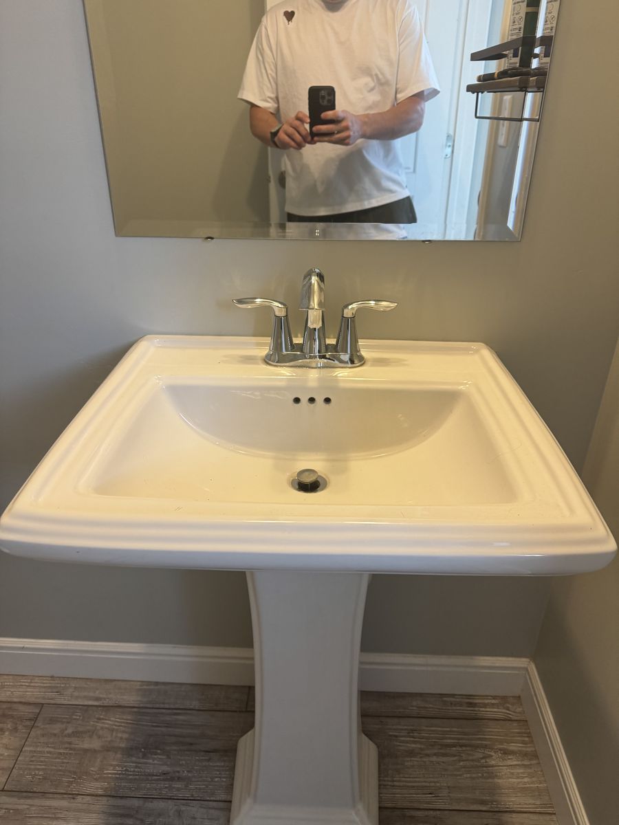 Bathroom Pedestal Vanity with faucet