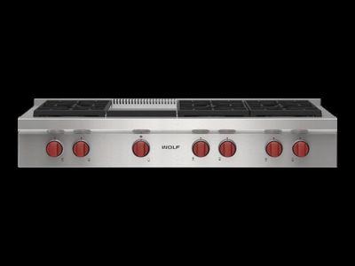 Wolf SRT486G 48" Sealed Burner Rangetop 6 Burners and Infrared Griddle