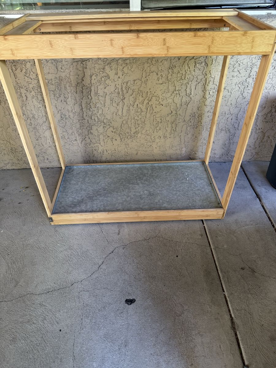  Plant Stand with Galvanized Metal Base 