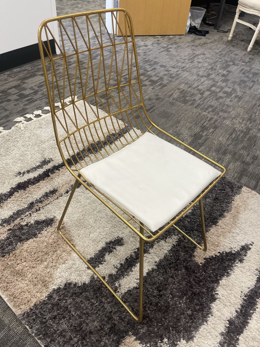 Gold Bertoia-Style Event Chairs with Cushions - 100s Available