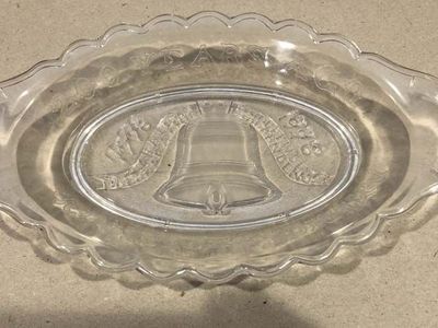 Vintage 1976 Bicentennial Plastic Dish Liberty Bell, 9"