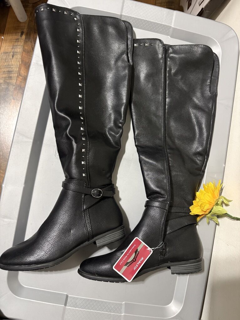 NEW Black Leather Boots