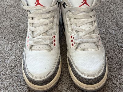 Nike Air Jordan 3 Retro White Cement Sneakers - Youth Size 6
