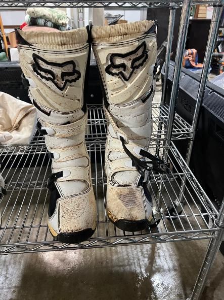 Fox Racing Comp 5 Motocross Boots White MX Off-Road ATV Dirt Bike Boots Used  Size 11
