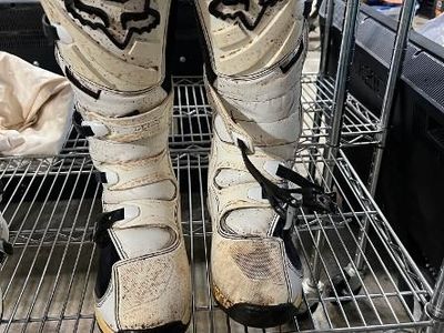 Fox Racing Comp 5 Motocross Boots White MX Off-Road ATV Dirt Bike Boots Used Size 11