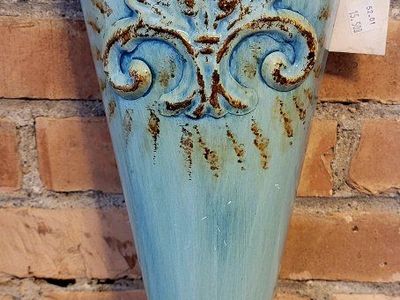 Rustic galvanized metal wall planter or hanging po