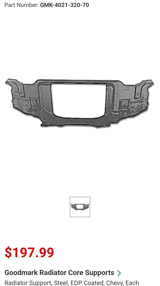 Camaro Radiator Core Support