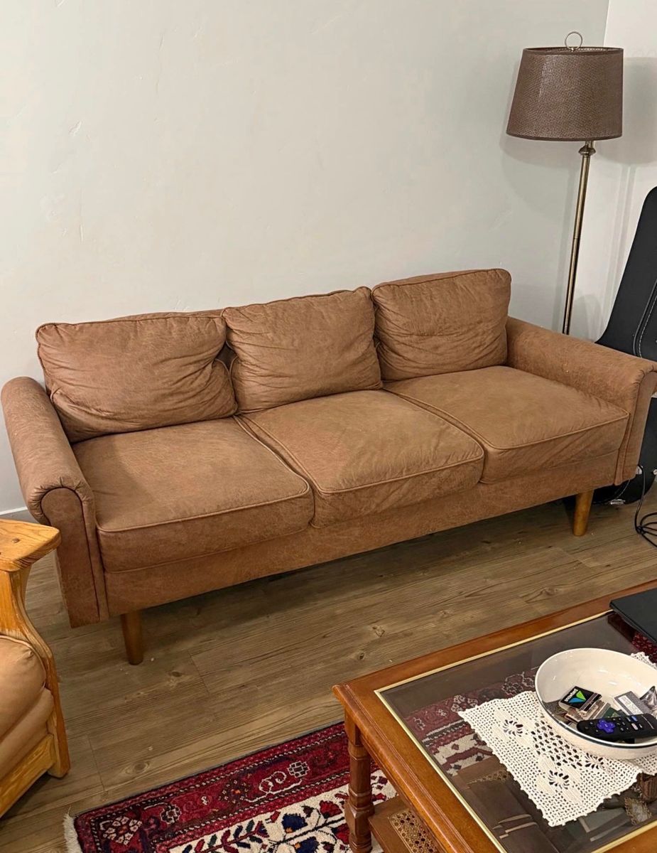 Premium Faux Leather Sofa— FREE DELIVERY