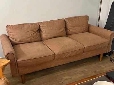Premium Faux Leather Sofa— FREE DELIVERY