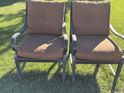 Pair of aluminum patio/porch chairs Sunbrella Fabric