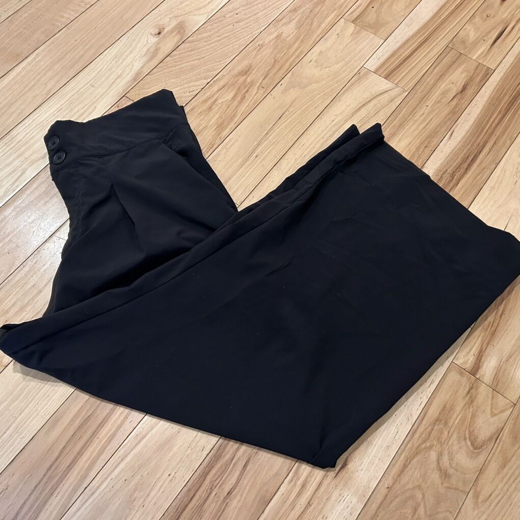 Albion Black Wide Leg Cropped Casual Dress Pants