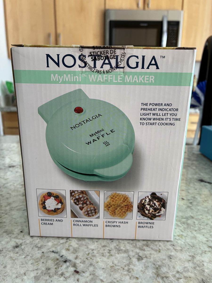 Nostalgia MyMini Teal Waffle Maker