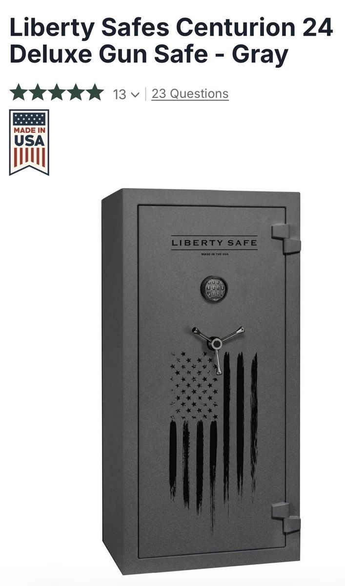 Liberty Safes Centurion 32 Deluxe Gun Safe - Granite Land Of The Free, Made in USA