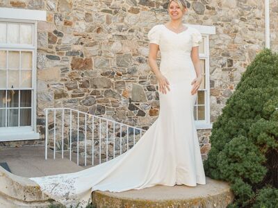 Allure Bridal Cream Lace Dress