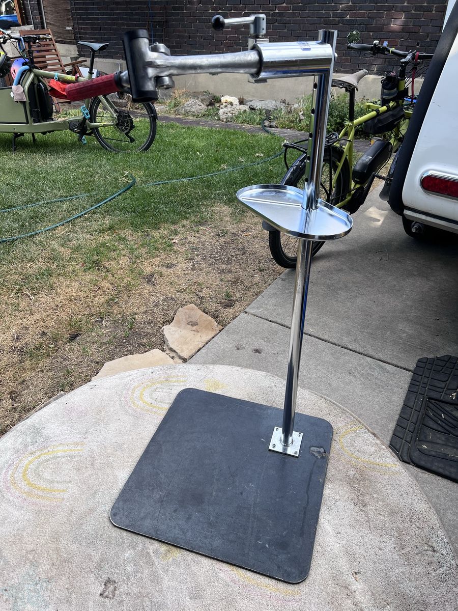Park Tools Heavy Duty Bicycle Repair Stand with Weighted Base and Tool Tray