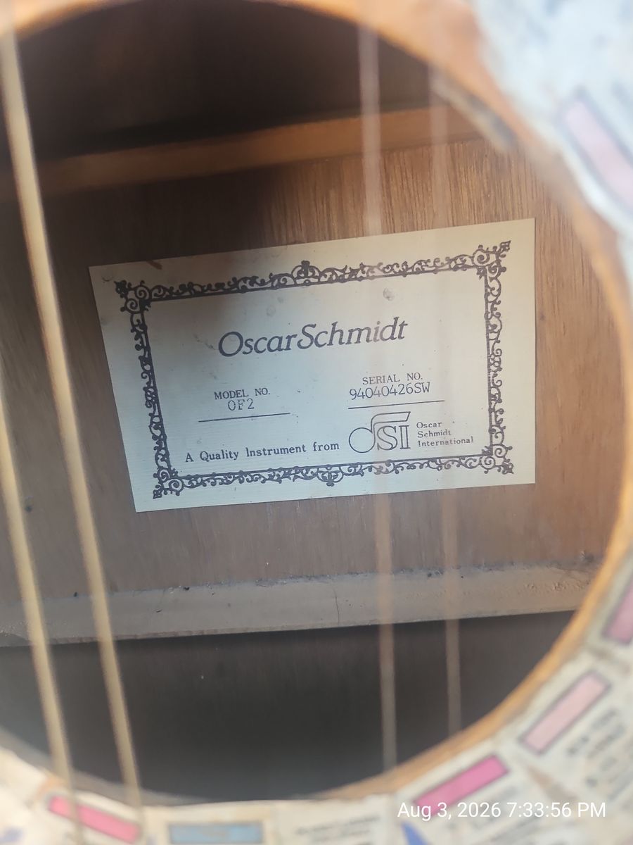 Oscar Schmidt OF2 Acoustic Guitar - Sticker Collaged Body