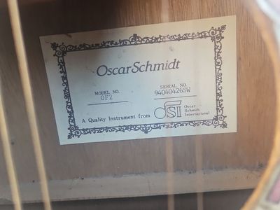Oscar Schmidt OF2 Acoustic Guitar - Sticker Collaged Body