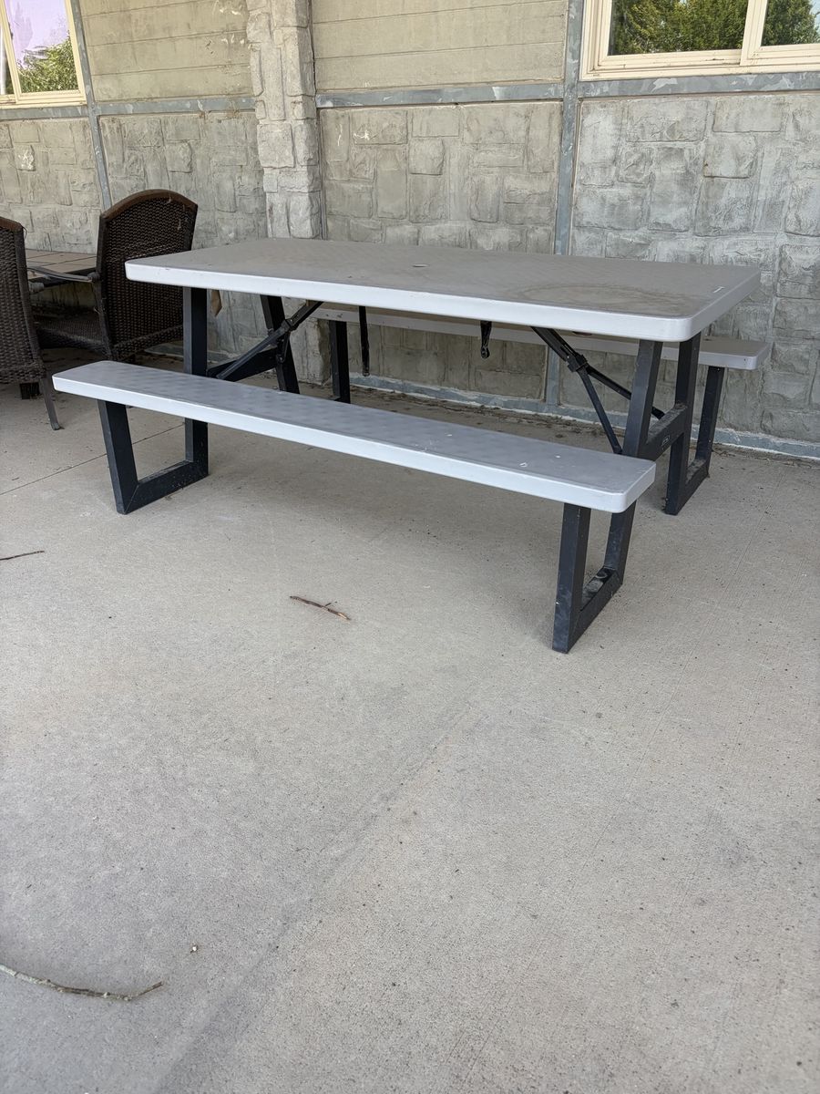 Lifetime Folding Outdoor Picnic Table with Benches