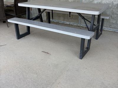 Lifetime Folding Outdoor Picnic Table with Benches