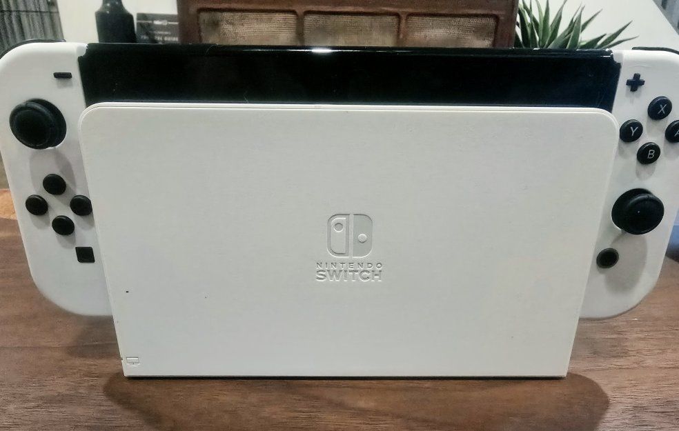 Nintendo Switch OLED Model Console Bundle - White Joy-Cons, Dock, Charger & 2 Games