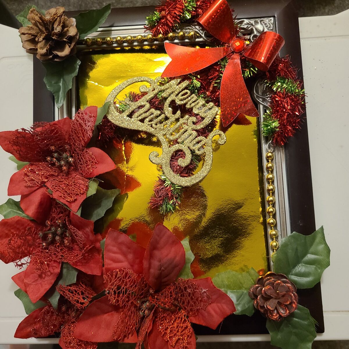 #13 Merry Christmas and Poinsettia Decoration