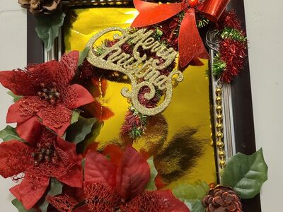 #13 Merry Christmas and Poinsettia Decoration
