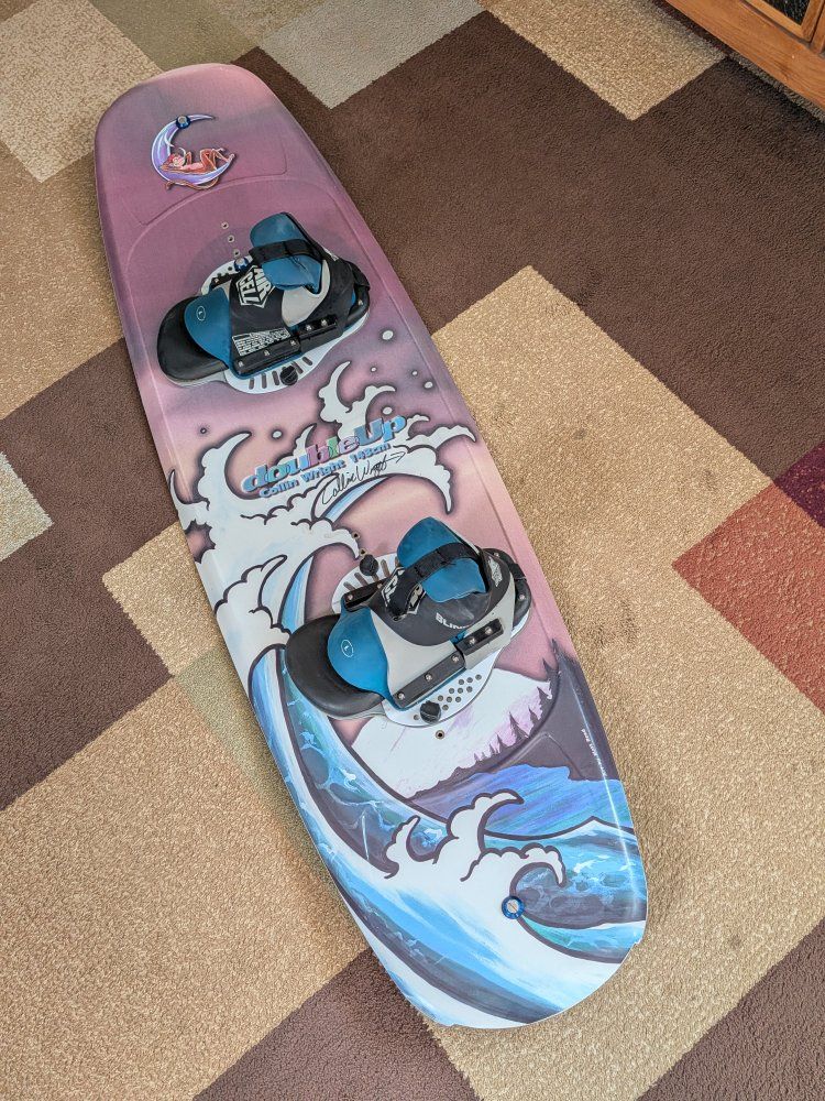 Double Up Collin Wright Actual Autographed 143cm Wakeboard Air Cell Boot/Binding