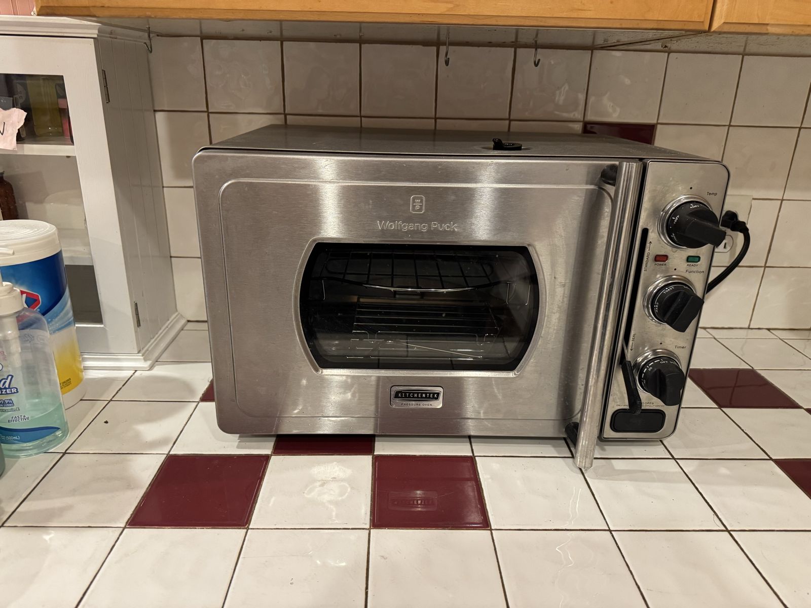 Wolfgang Puck WPBROR2003 Brushed Stainless Steel Countertop Toaster Oven w/ Rotisserie