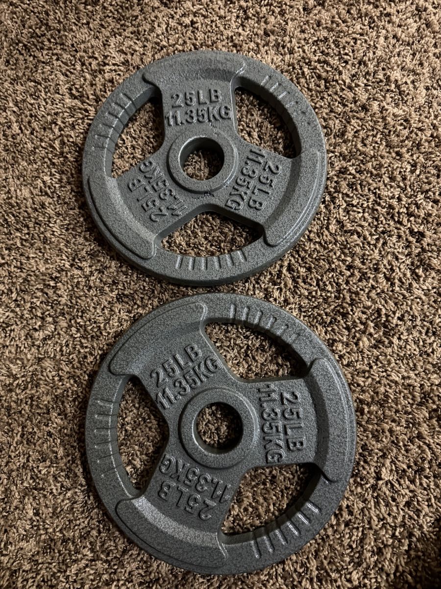 weight plate set total 75 lbs