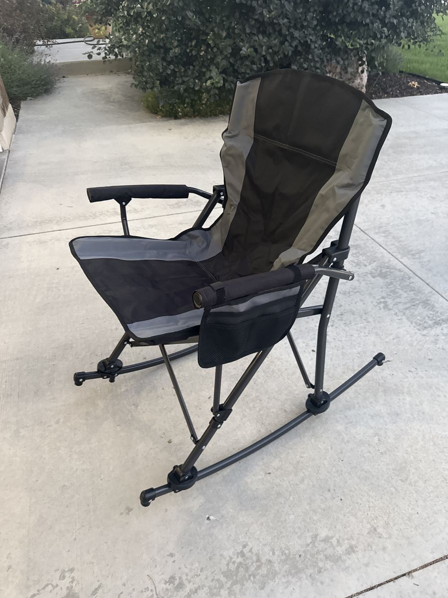 Outdoor Freestyle Rocker Portable Folding Camping Chair - Black/Grey