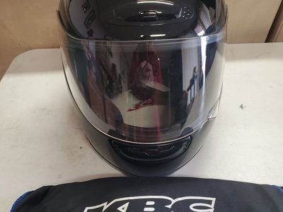 XXL KBC Full Face Motorcycle Helmet Gloss Black with Storage Bag