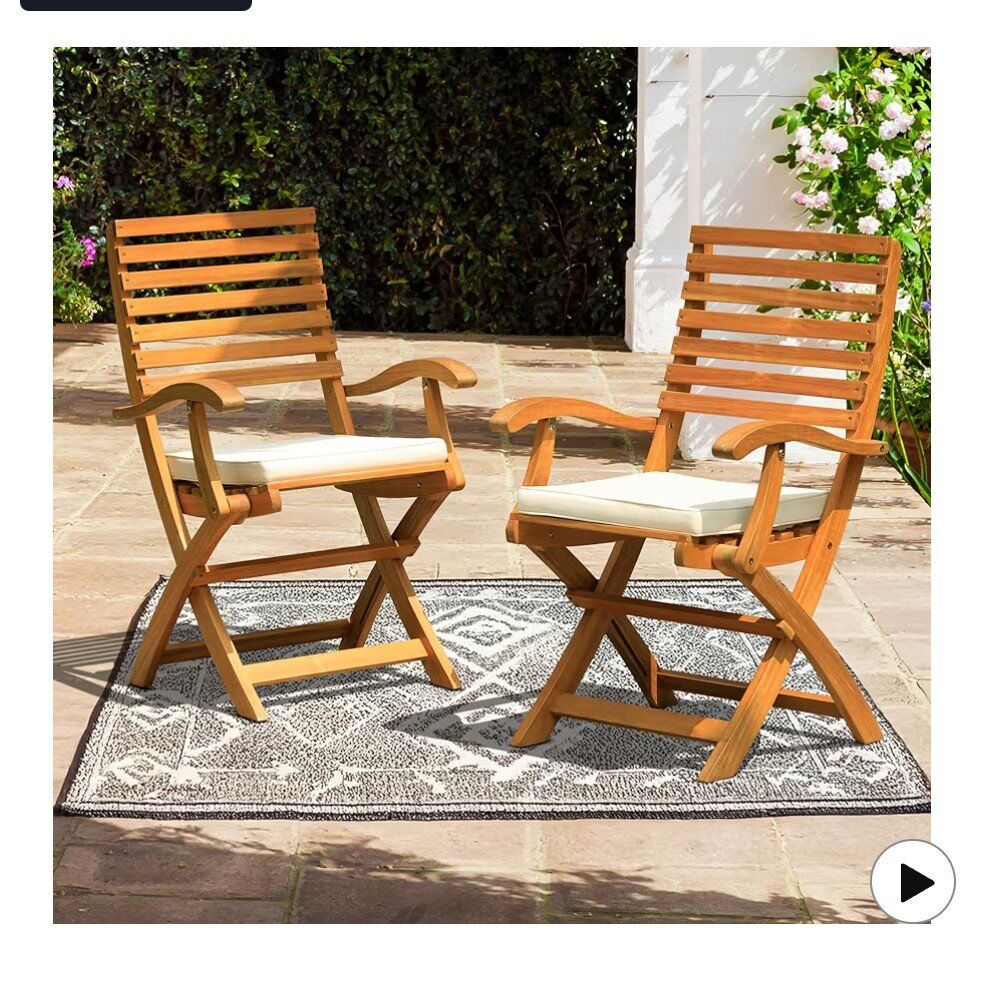 NEW folding bistro chairs with cushions REDUCED