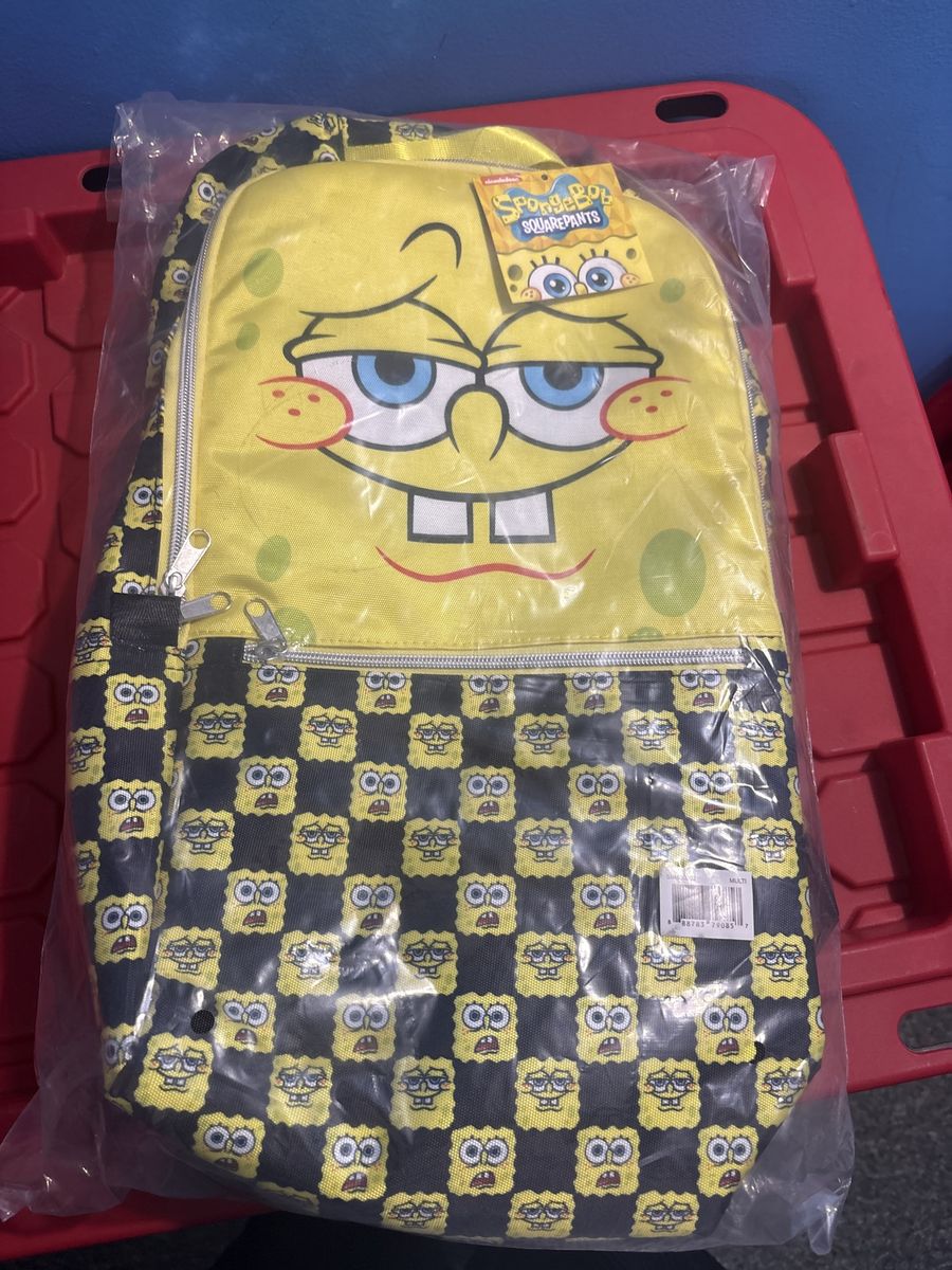 New SpongeBob SquarePants Mini Backpack - Yellow & Black Pattern