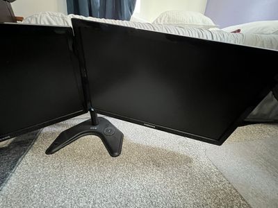 Dual Samsung Computer Monitors with VIVO Stand
