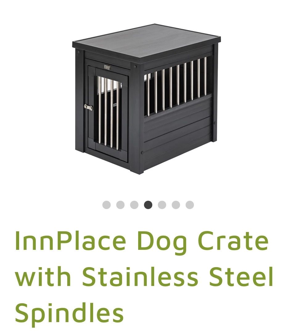 New Age Pet InnPlace Dog Crate with Stainless Steel Spindles Brown