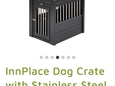 New Age Pet InnPlace Dog Crate with Stainless Steel Spindles Brown