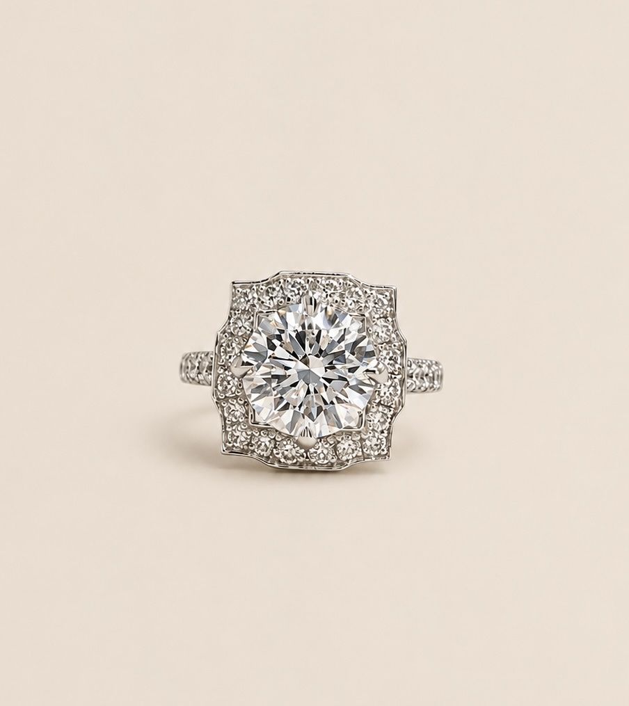 Round Cut Lab Grown Diamond Ring