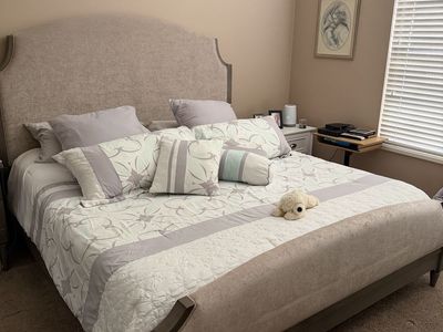 Upholstered Adjustable King Bed with Tall Headboard and Footboard